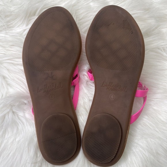 Loeffler Randall Womens Toe Thong Sarie Sandal Flats 6 Strap Slip On Hot Pink - Picture 5 of 7